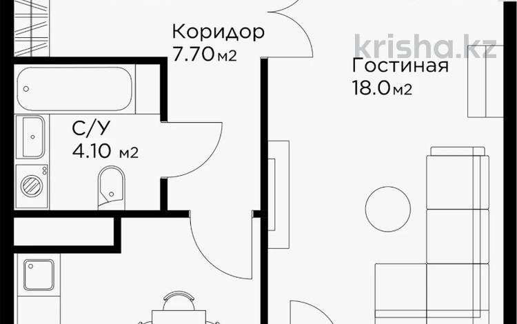 1-комнатная квартира · 41.2 м² · 11/12 этаж, Е-36, E-15 за ~ 28.4 млн ₸ в Астане, Нура р-н — фото 2