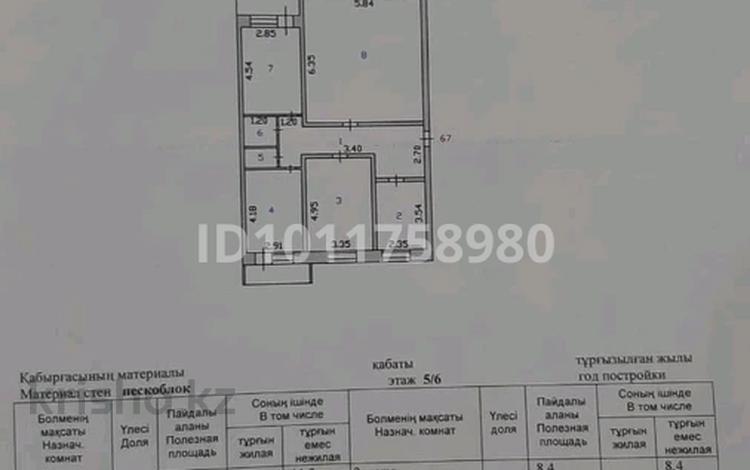 4-комнатная квартира · 102.4 м² · 5/6 этаж, Куйши дина 39/1 — Пересечение улиц Манаса и Кудайбердыулы за 45 млн ₸ в Астане, Алматы р-н — фото 2