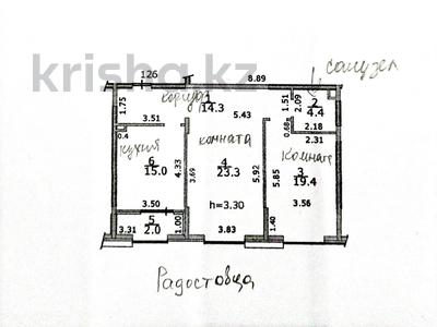 2-комнатная квартира · 78.4 м² · 2/12 этаж, Радостовца 280 — Радостовца/Ескараева за 105 млн ₸ в Алматы, Бостандыкский р-н