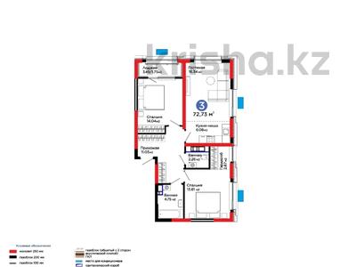 3-комнатная квартира · 73 м², Калдаякова за ~ 34.6 млн ₸ в Шымкенте, Туран р-н