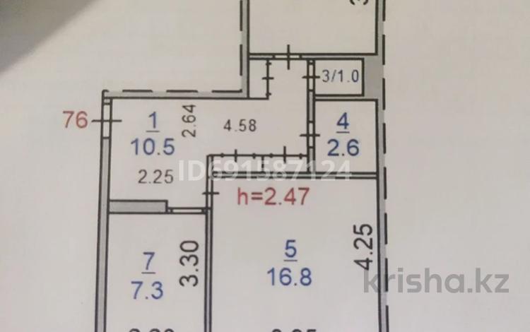 2-комнатная квартира, 49.3 м², 4/5 этаж, Рабочая 174/а — складская за 16.8 млн 〒 в Костанае — фото 3