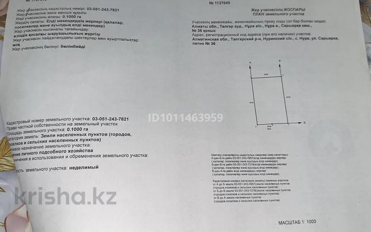 Жер телімі · 10 сотық, ул. Сарыарка 36,37,39,40, бағасы: 4 млн ₸ в Нура — фото 2