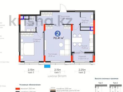 2-бөлмелі пәтер · 70 м² · 9/12 қабат, Турар Рыскулов 18, бағасы: 50.5 млн ₸ в Астане