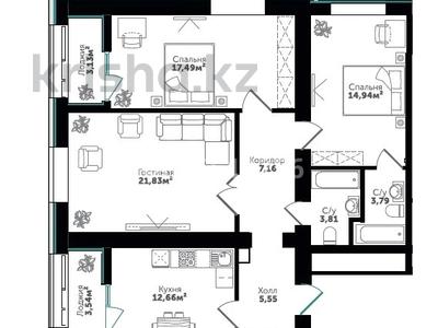 3-комнатная квартира, 90.59 м², 5/9 этаж, E-10 J — Алихана Бокейханова за 50 млн 〒 в Астане