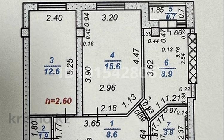 2-комнатная квартира · 52.1 м² · 4/5 этаж, мкр Акжайык, Куаныш Толеметова 69/8 за 24 млн ₸ в Шымкенте, Абайский р-н — фото 14