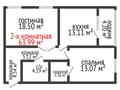 2-комнатная квартира, 63.99 м², 18/19 этаж, Толстого 32 за ~ 32 млн 〒 в Костанае — фото 2