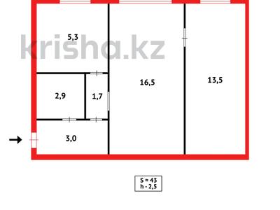 2-комнатная квартира · 42.9 м² · 1/2 этаж, мкр Новый Город, ул. Ермекова 10 за 13.9 млн 〒 в Караганде, Казыбек би р-н