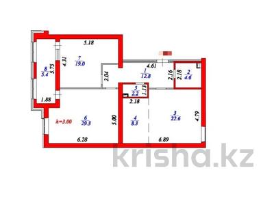 3-комнатная квартира · 104 м² · 6/7 этаж, улица А.Бокейхан 29 за ~ 64 млн ₸ в Астане, Есильский р-н