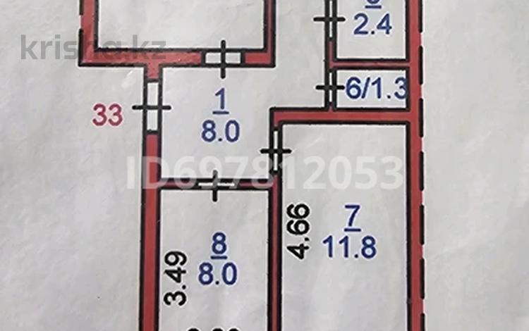 3-бөлмелі пәтер, 57.4 м², 6/6 қабат, О. Шипина 167, бағасы: 24 млн 〒 в Костанае — фото 2