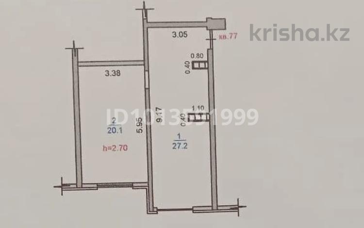 1-комнатная квартира · 47 м² · 7/9 этаж, мкр Жас Канат, ​24-я улица 1/1а за 29 млн ₸ в Алматы, Турксибский р-н — фото 2