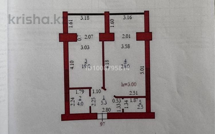 1-бөлмелі пәтер · 54.8 м² · 3/9 қабат, мкр. Алтын орда, Алия Молдагулова 66Б, бағасы: 21.5 млн ₸ в Актобе — фото 2