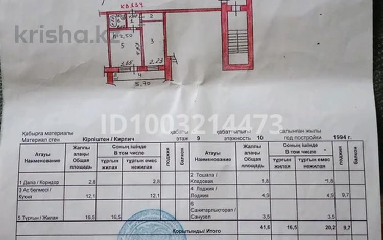 1-бөлмелі пәтер · 42 м² · 9/10 қабат, Гёте 121 — Анита кафесі, бағасы: 10 млн ₸ в Семее — фото 5