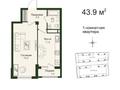 1-бөлмелі пәтер · 43.9 м² · 2/4 қабат, Ал Кожа ата 6362 — Шаимерденова, бағасы: ~ 24.1 млн ₸ в Туркестане