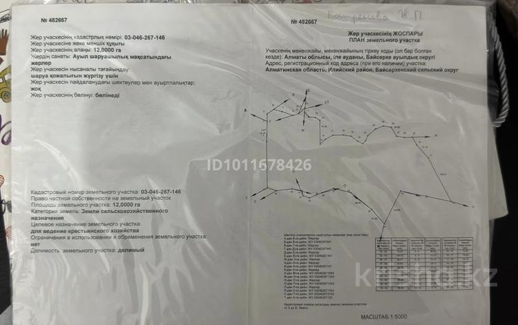 Жер телімі · 12 га, Байсерке, бағасы: 85 млн ₸ — фото 2