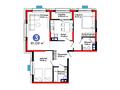 3-бөлмелі пәтер · 81.85 м², Калдаякова 30, бағасы: ~ 48.4 млн ₸ в Шымкенте, Туран р-н — фото 3