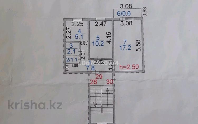 2-комнатная квартира, 44.1 м², 5/5 этаж, Ердена 143 за 6 млн 〒 в Сатпаев — фото 2