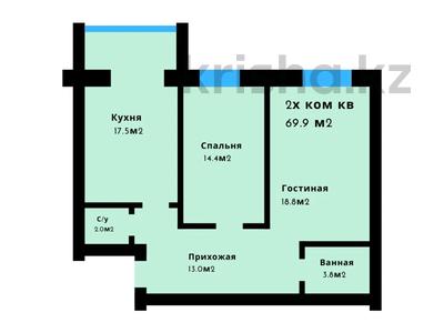 2-комнатная квартира, 69.9 м², 2/5 этаж, мкр. Алтын орда за ~ 16.8 млн 〒 в Актобе, мкр. Алтын орда