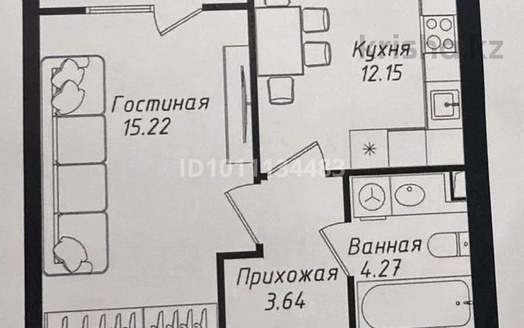 1-бөлмелі пәтер · 37.5 м² · 11/12 қабат, Нажимеденова 6, бағасы: 22 млн ₸ в Астане, Сарайшык р-н — фото 2