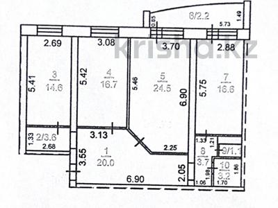 3-бөлмелі пәтер · 106.2 м² · 2/5 қабат, 7-ші шағым аудан, Генерала Арыстанбекова 6, бағасы: 38.7 млн ₸ в Костанае, 7-й микрорайон