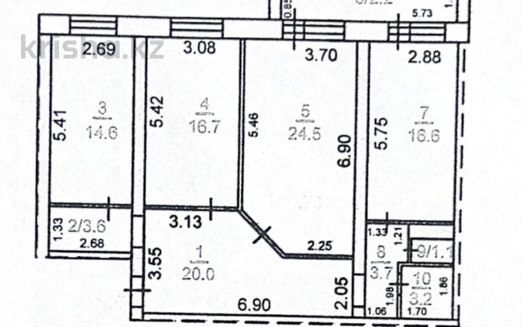 3-бөлмелі пәтер · 106.2 м² · 2/5 қабат, 7-ші шағым аудан, Генерала Арыстанбекова 6, бағасы: 38.7 млн ₸ в Костанае, 7-й микрорайон — фото 5