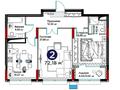 2-бөлмелі пәтер · 72.18 м², Нура р-н, бағасы: ~ 72.8 млн ₸ в Астане — фото 3