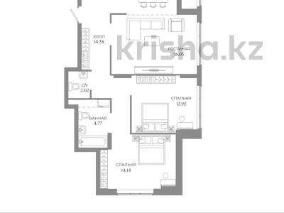 3-бөлмелі пәтер · 78.22 м² · 4/9 қабат, Толе би 43 — БЕЗ КОМИССИИ! ВЫБОР ЭТАЖА!, бағасы: ~ 42.1 млн ₸ в Астане