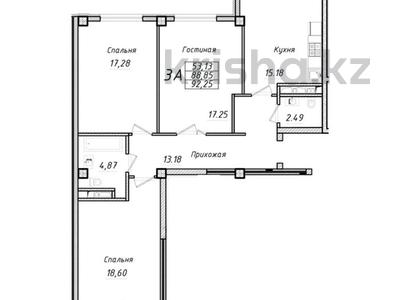 3-комнатная квартира · 106 м², Мангелик ел — Онгарсыовой, 30 млн. 106кв. ЭКСПО за 30 млн 〒 в Астане, Есильский р-н