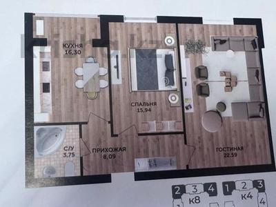 2-бөлмелі пәтер · 66.67 м² · 3/5 қабат, Алтын орда ш/а. 49р, бағасы: 18 млн ₸ в Актобе, мкр. Алтын орда