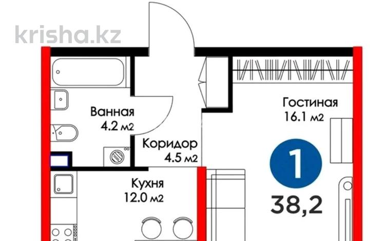 1-комнатная квартира, 36 м², 10/16 этаж, ​Туркия 1280/2 за 18 млн 〒 в Шымкенте — фото 3