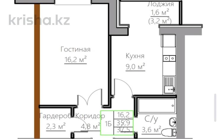 1-бөлмелі пәтер · 37.5 м² · 2/5 қабат, Киснерева 23, бағасы: ~ 13.7 млн ₸ в Бурабае — фото 2