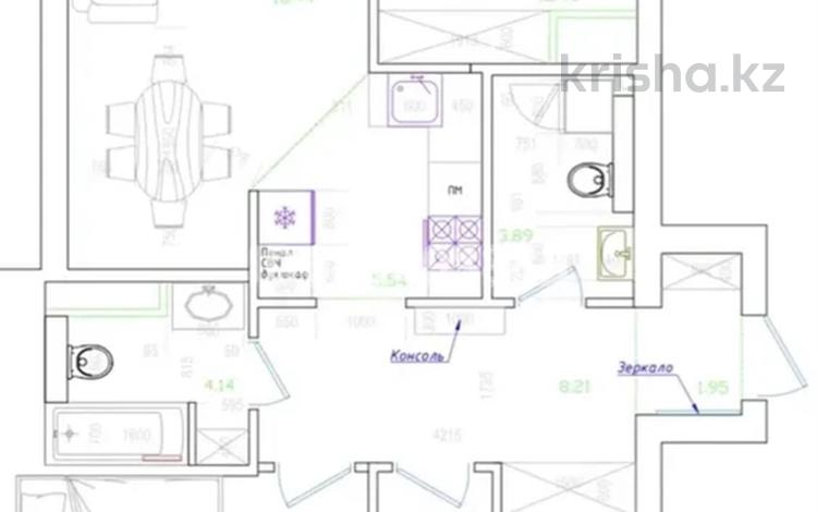 3-комнатная квартира · 85 м² · 6/17 этаж, Кабанбай батыр 49а за 54 млн 〒 в Астане, Есильский р-н — фото 2