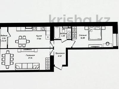 2-бөлмелі пәтер · 67.92 м² · 9/12 қабат, Чингиз Айтматов 77/11 — Набережная, бағасы: 30.3 млн ₸ в Астане, Сарыарка р-н