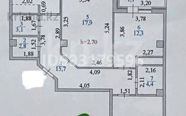 3-комнатная квартира, 91.6 м², 11/16 этаж, Тлендиева 44