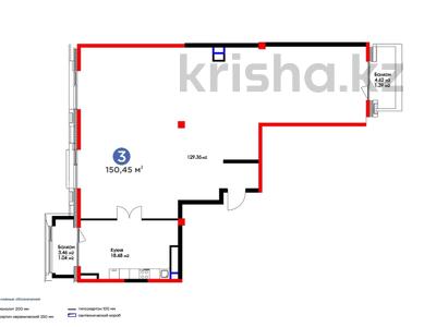 3-комнатная квартира · 150.45 м² · 3/3 этаж, Микрорайон Мирас 115 — 20% скидка ( 264.792.000) за ~ 331 млн 〒 в Алматы, Бостандыкский р-н