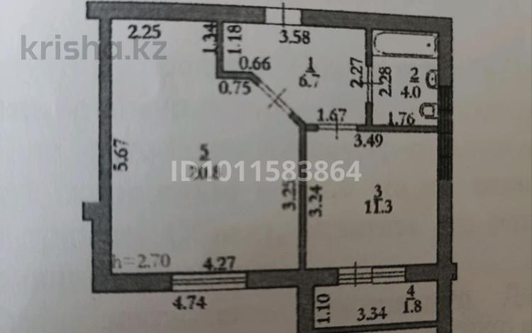 1-комнатная квартира · 45 м² · 1/5 этаж, Мкр. имени Есет батыра 49К за 12.5 млн ₸ в Актобе — фото 2