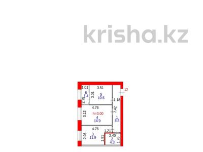 2-бөлмелі пәтер · 51.9 м² · 4/9 қабат, ​067-й учетный квартал, бағасы: 26 млн ₸ в Караганде, Алихана Бокейханова р-н