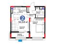 2-комнатная квартира · 51.5 м² · 14/16 этаж, ​Аль-Фараби 3/2 за ~ 49.4 млн ₸ в Астане, Есильский р-н — фото 3