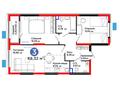 3-бөлмелі пәтер · 68.32 м², Тараз 8/1, бағасы: ~ 47.1 млн ₸ в Алматы, Турксибский р-н — фото 3