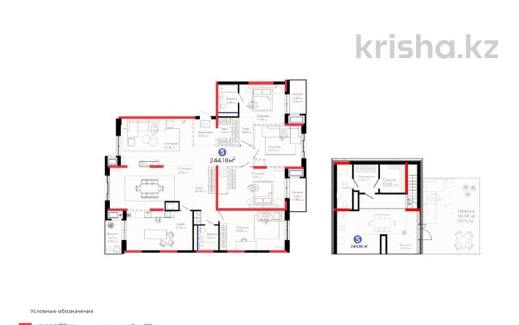 5-бөлмелі пәтер · 246 м², Толеметова — *30% скидка на паркинг, бағасы: ~ 188.1 млн ₸ в Шымкенте, Абайский р-н — фото 22