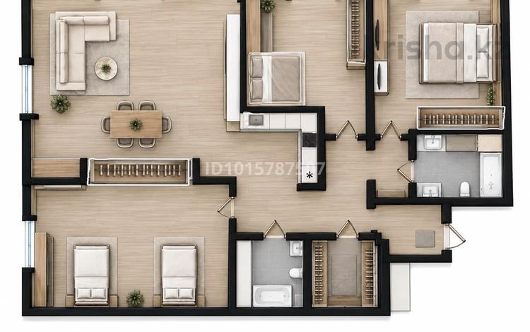 4-бөлмелі пәтер · 120 м² · 6/19 қабат, Аль-Фараби 41, бағасы: 180 млн ₸ в Алматы, Бостандыкский р-н — фото 2