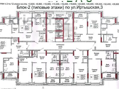 2-комнатная квартира · 60 м² · 3/12 этаж, Иртышская 3 за 28.8 млн ₸ в Семее