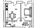 2-комнатная квартира · 50.36 м² · 4/12 этаж, ​Улица Шамши Калдаяков 46 за 20.9 млн ₸ в Астане, Сарайшык р-н — фото 3