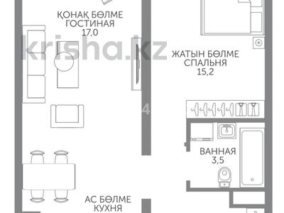 2-комнатная квартира · 49 м² · 4/12 этаж, Райымбека 210 за 380 000 ₸ в Алматы, Алмалинский р-н