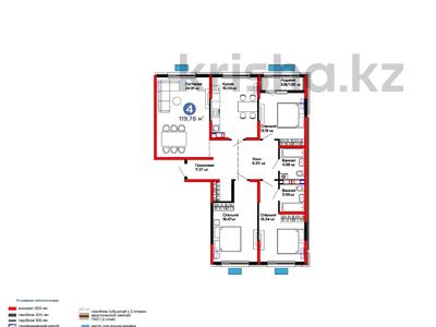 4-бөлмелі пәтер · 120 м², ​Тамерлановское шоссе, бағасы: 47.4 млн ₸ в Шымкенте, Туран р-н