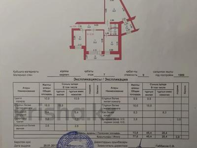 3-бөлмелі пәтер · 77.6 м² · 7/9 қабат, Строитель ш/а. 19, бағасы: 20 млн ₸ в Уральске, мкр Строитель