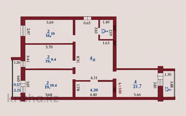 3-комнатная квартира · 130 м² · 2/5 этаж, мкр. Алтын орда за 36 млн ₸ в Актобе — фото 2