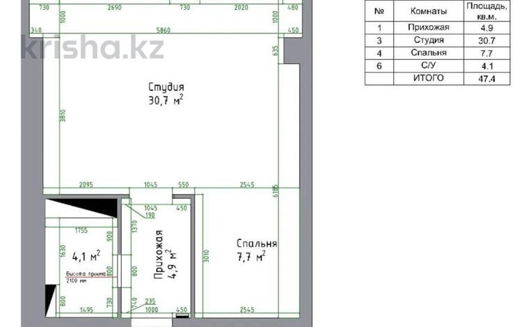 2-комнатная квартира, 47 м², 14/18 этаж, тауелсиздик