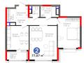 2-бөлмелі пәтер · 77.87 м², Турар Рыскулов 3, бағасы: 94.5 млн ₸ в Астане, Есильский р-н — фото 2