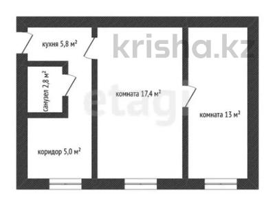 2-комнатная квартира · 44 м² · 1/5 этаж, мкр Центральный, Абая 19 за 11.5 млн 〒 в Атырау