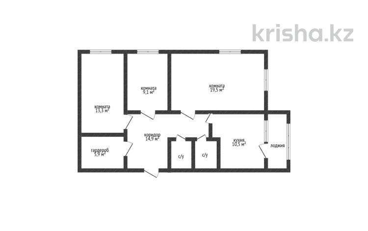 3-бөлмелі пәтер · 80 м² · 4/5 қабат, Гашека 2/3, бағасы: 57 млн ₸ в Костанае — фото 2